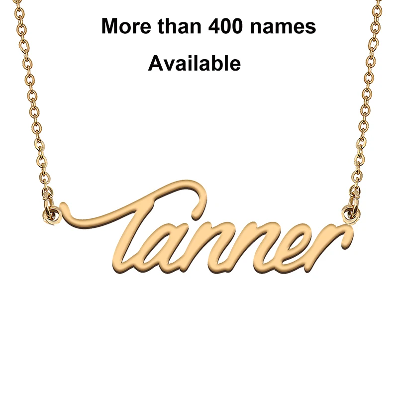 Cursive Initial Letters Name Necklace for Tanner Birthday Party Christmas New Year Graduation Wedding  Valentine Day Gift