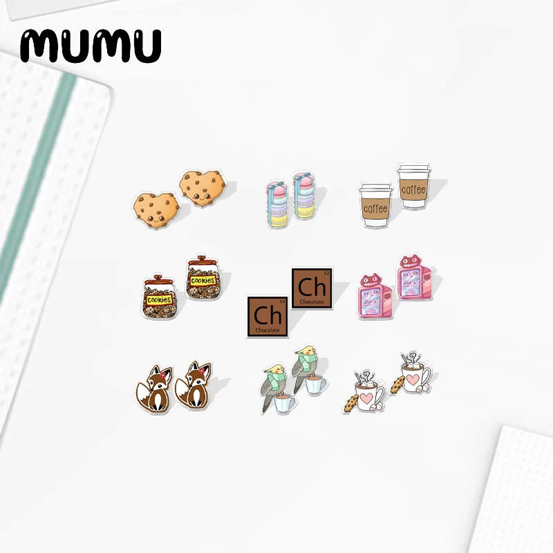 2021 New Chocolate Cookie Stud Earring Epoxy Jewelry Resin Dessert Acrylic Earrings Handmade Gifts Girl