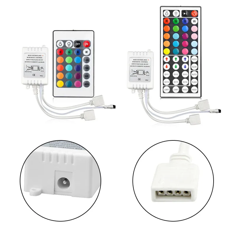 RGB LED Controller 44 Key IR Control 5050 Light Tape 24 Key Universal Remote Controller For rgb 2835 3528 LED Strip Light DC12V