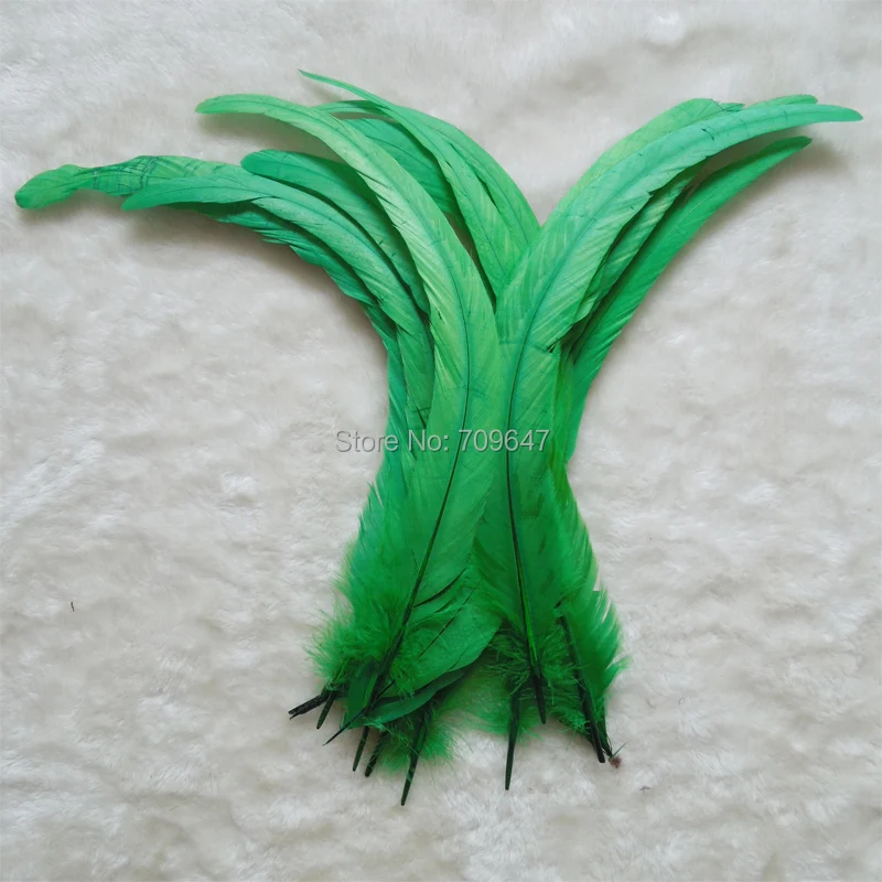 50PCS/LOT! 30-35cm/35-40cm Dyed Rooster Coque Tail Wholesale Feathers,Grass Green/Dark Green COQUE TAIL FEATHERS