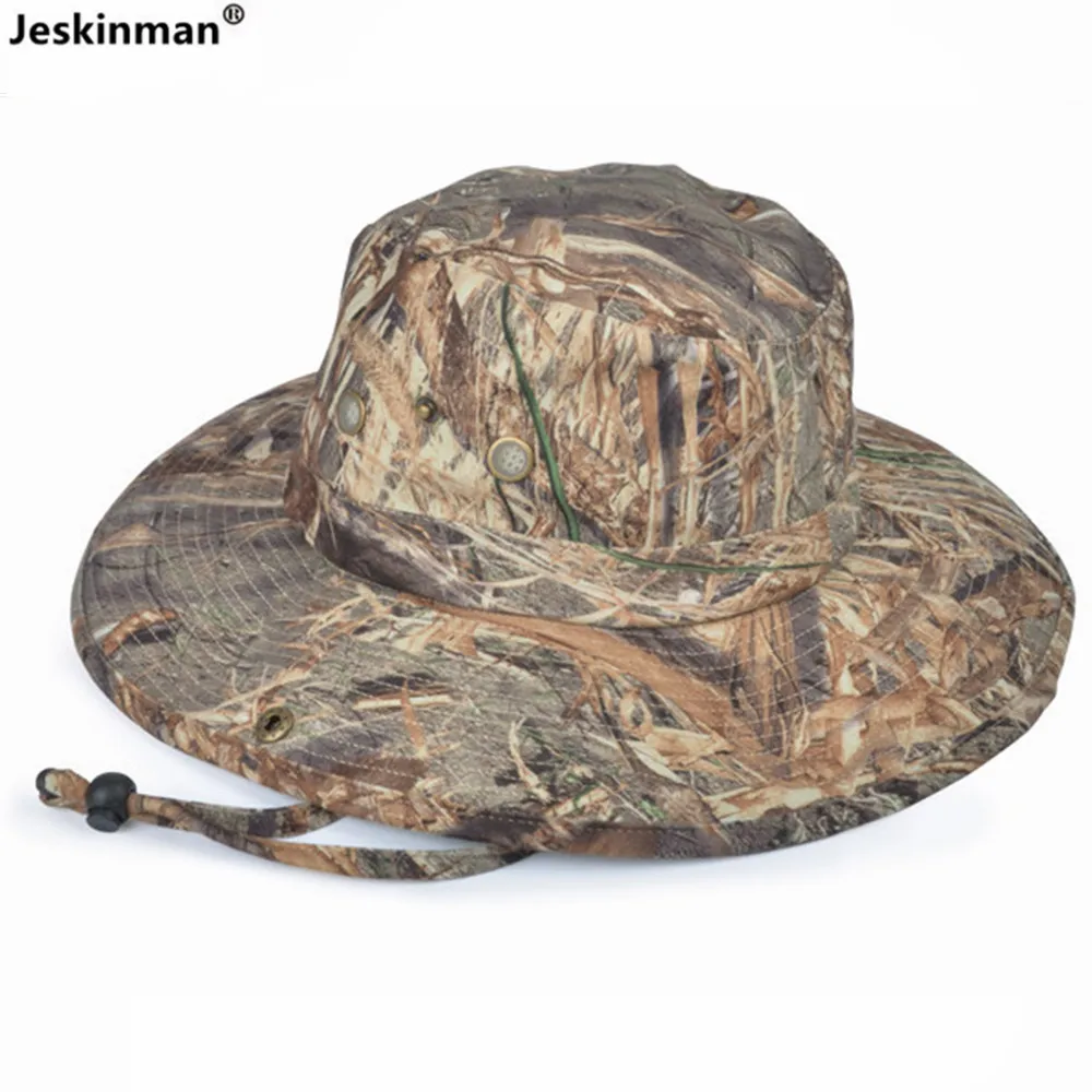 High Quality Reed Bulrush Bionic Camouflage Hunting Fishing Bonnie Hat Large Size Outdoor Sports Sun Protection Cotton Hat