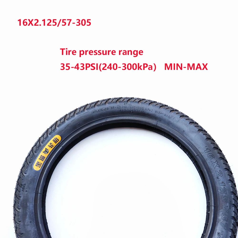 Electric Bicycle Tires 16x2.125 Inch For Electric Bicycle Tire Bike Tyre Tube Size 16*2.125 57-305