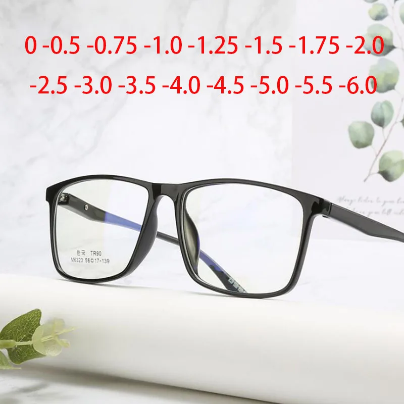 

Ultralight Finished Myopia Glasses Women Men Students Square Shortsight Eyewear Prescription Diopters -1.5 -2.0 -2.5 To -6.0