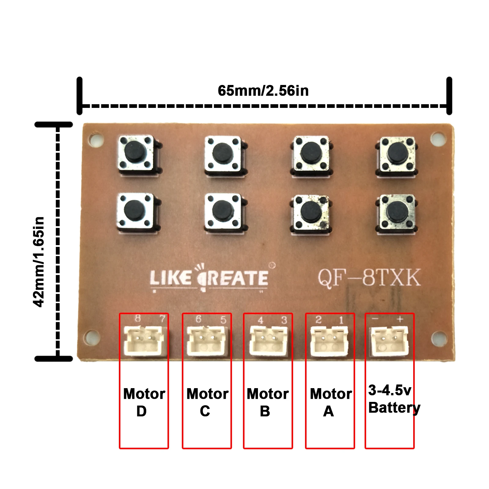 Eight-Way Wire Control Module Motor Positive And Negative Remote Control Switch Diy Motor Drive Module for RC Boat Car Tank Toys