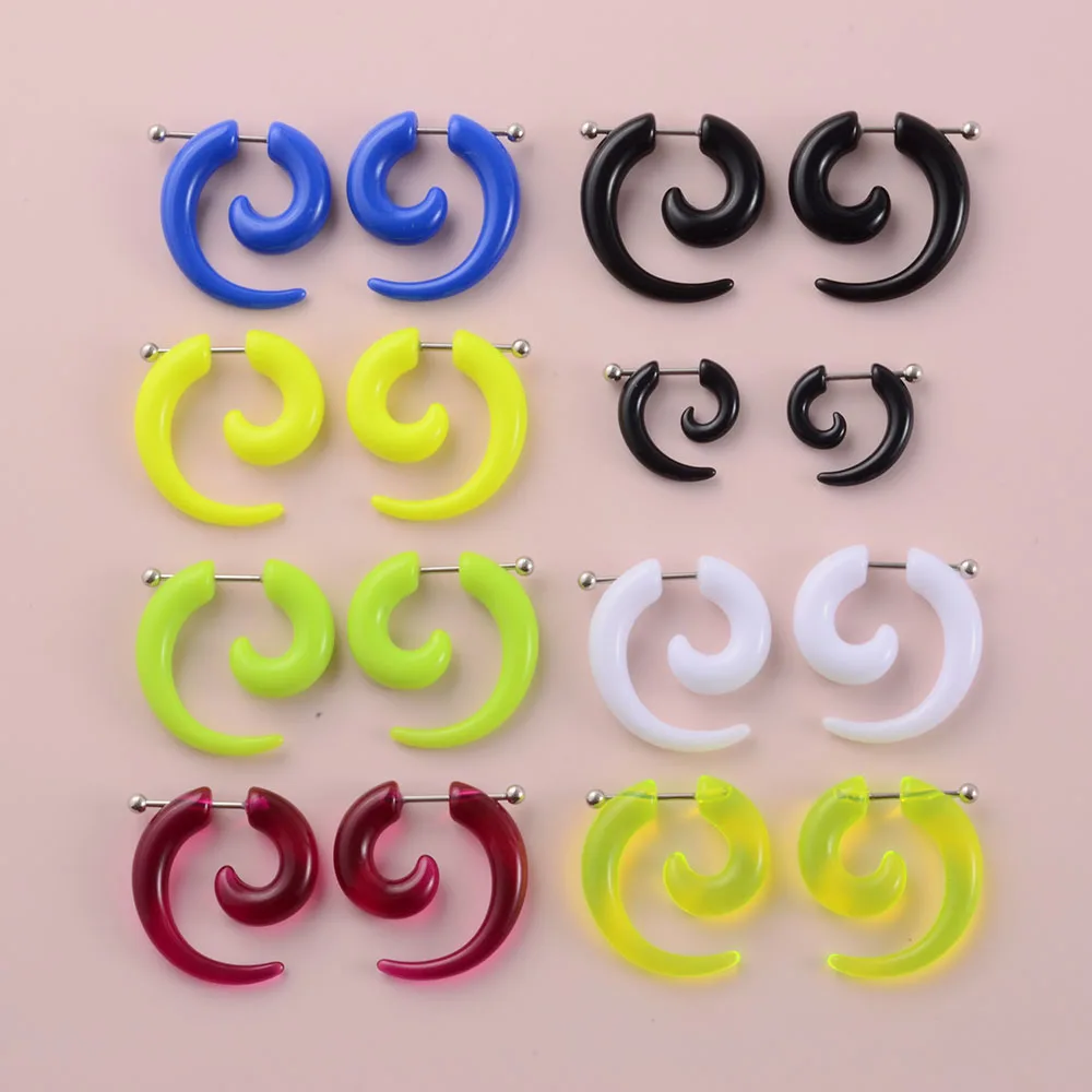 ChuanCI 2pcs Acrylic Fake Spiral Ear Taper Stretcher Expanders Gauge Tunnel And Plugs Earlobe Earring Piercing Body Jewelry