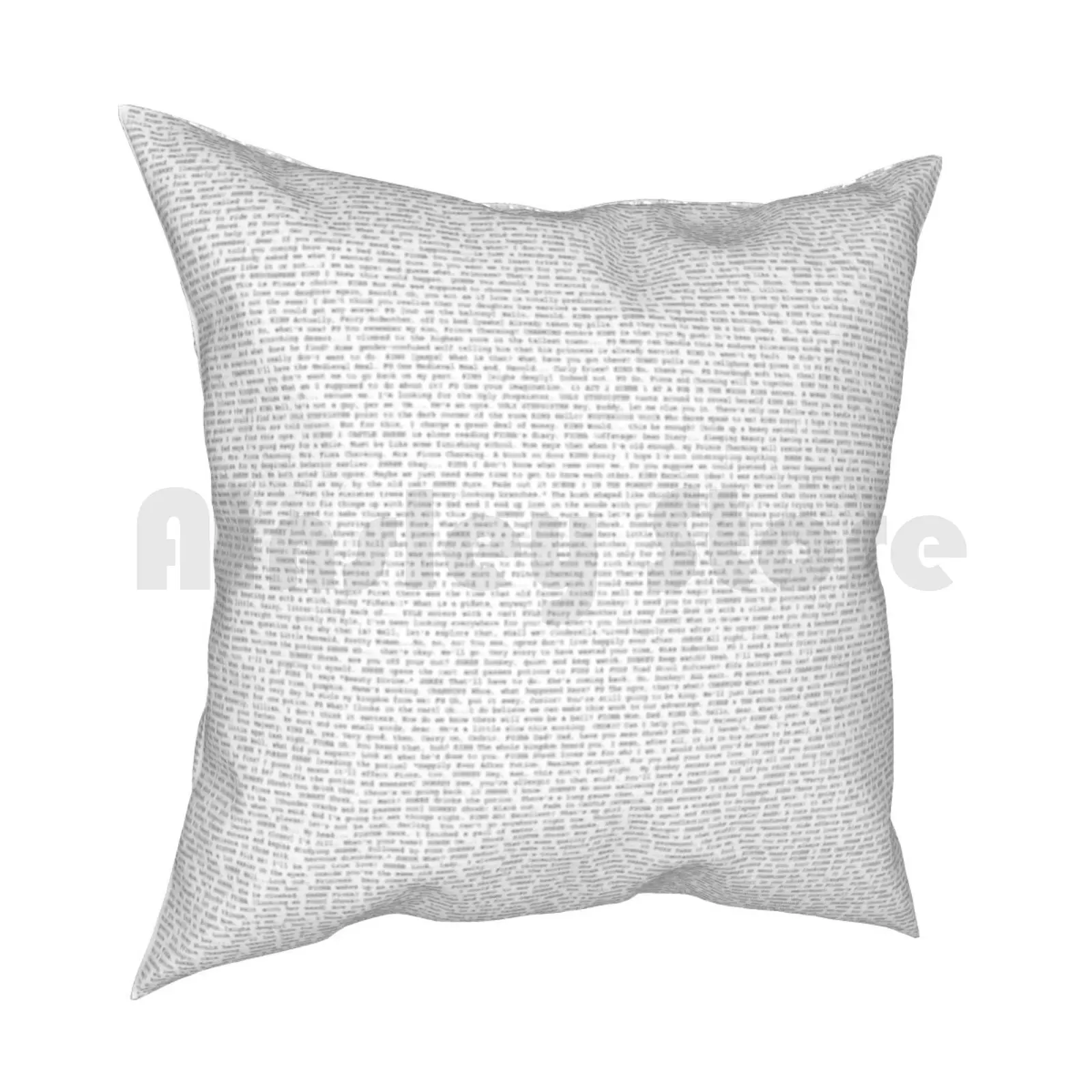 Entire Shrek 2 Script Pillow Case Printed Home Soft Throw Pillow Shrek 2 Script Shrek Script Movie Animation Anime