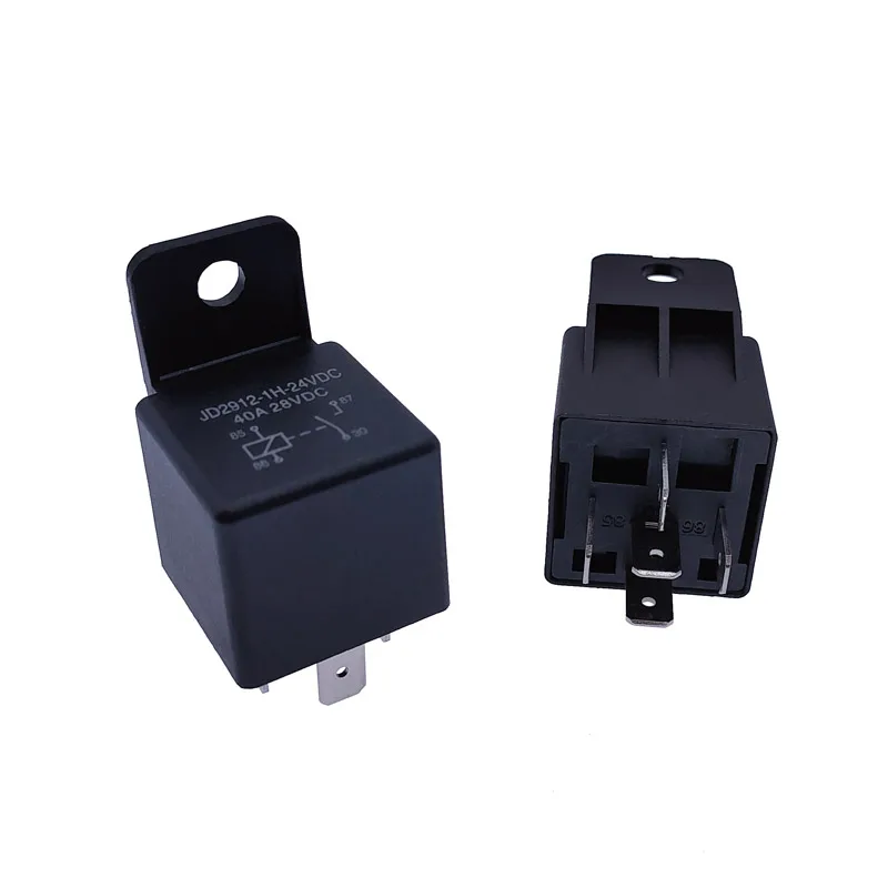 40A Auto Car Relay JD2912 with Mounting Hole 4 Pin 5 Pin DC 12V 24V 36V 48V 72V with Relay Socket Relay JD2912