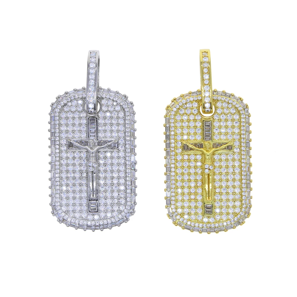 2026 New Cross Jesus Charm Pendant Necklace HipHop Iced Out Bling 5A Cubic Zirconia Punk Cool Men Boy Fashion Rope Chain Jewelry