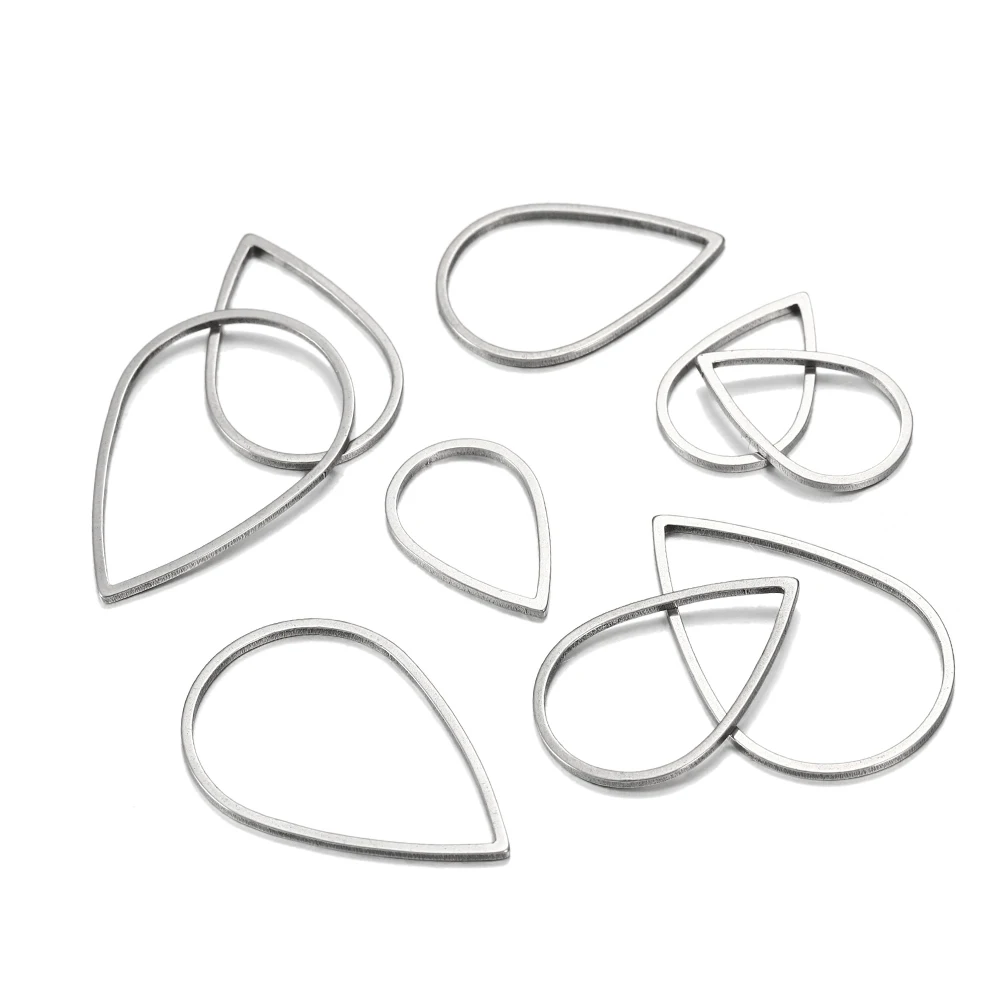 

20pcs/lot Waterdrop Stainless Steel Teardrop Link Closed Jump Rings Connectors For DIY Earring Jewelry Makings Accessories