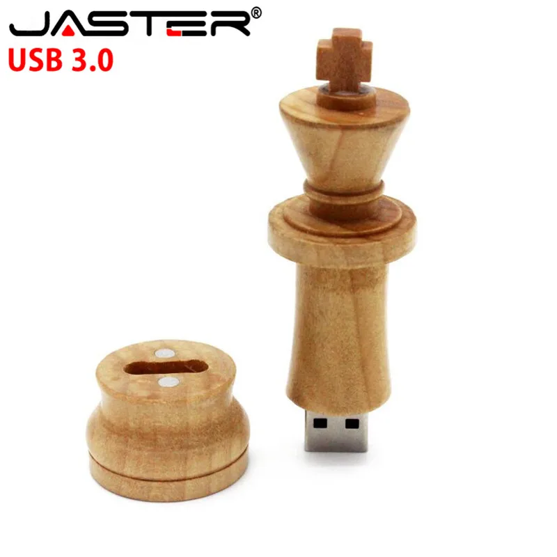 JASTER Wooden International chess USB 3.0 Flash Drives Pendrive maple chess Memory Stick pen drive 4GB 8GB 16GB 32GB 64GB U disk