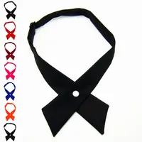 Solid Bow Tie for School Uniforms and Work – Cotton Pre-Tied Bow Tie for Women, Men and Students