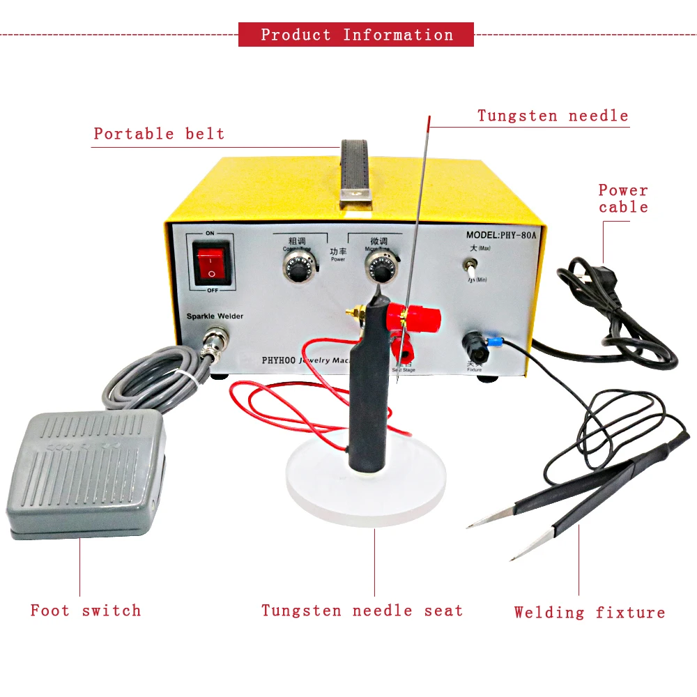 NIUPIKA Spot Welding Machine 80A 500W Hand Held Pulse Gold and Silver Jewelry Making Tools