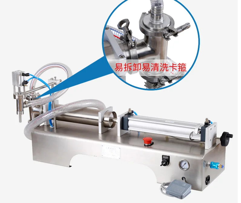 단일 헤드 액체 충전 기계, 공압 충전 기계, 반자동 액체 필러 30-300ml