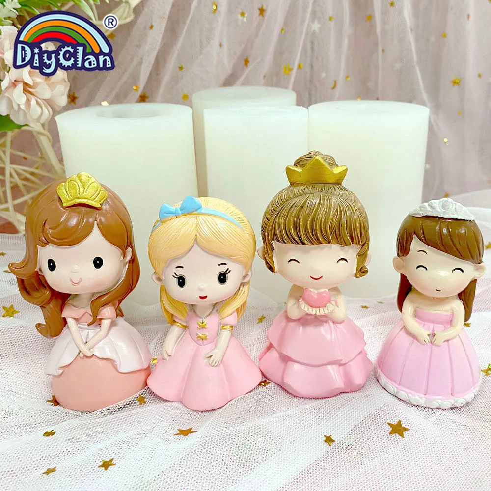 3D Prince Princess Chocolate Silicone Mold For Candle Making Cake Decoration Boy And Girl Sugarcraft Resin Home Decorting Making