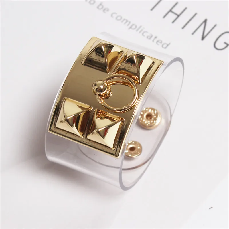 2020 Punk Ring Bracelet Scotch Tape Fashion Magazine Style Brand Button Stereoscopic Nail Bracelet