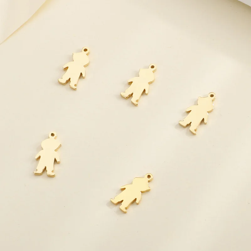 3Pcs/Lot Boy and Girl Pendant Jewelry Making Necklaces DIY Bracelet Family Children Stainless Steel