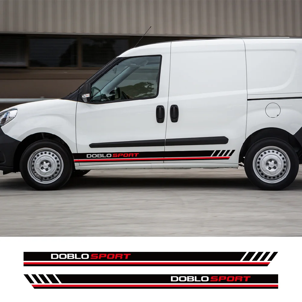 2 قطعة خط الباب الجانبي للسيارة ملصقات لشركة فيات دوبلو البضائع 2 ضبط اكسسوارات السيارات شاحنة التخييم المشارب رسالة الرسومات شارات الفينيل