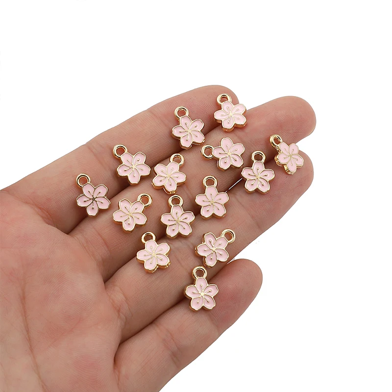 

10pcs 12*9MM Enamel Daisy Flower Charms for Necklaces Pendants Earrings DIY Colorful Mini Charms Handmade Jewelry Finding Making