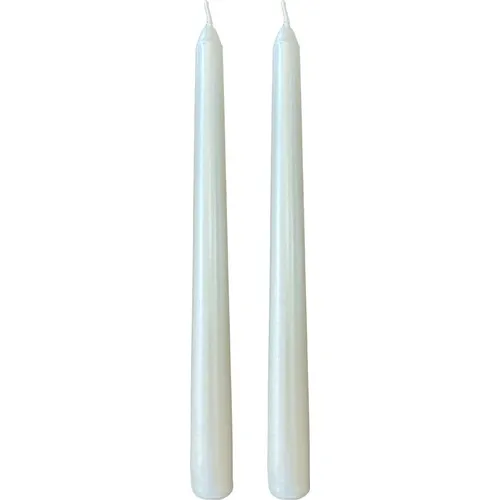 Intent Candle-Candlestick Candle-Metallic-2 Pcs-Pearlescent White-26CM