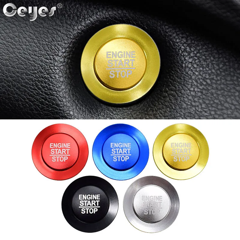 Stickers For Jeep Renegade Compass Wrangler Auto Engine Push Start Stop Button Ring Cover Cap Interior Accessories Car Styling