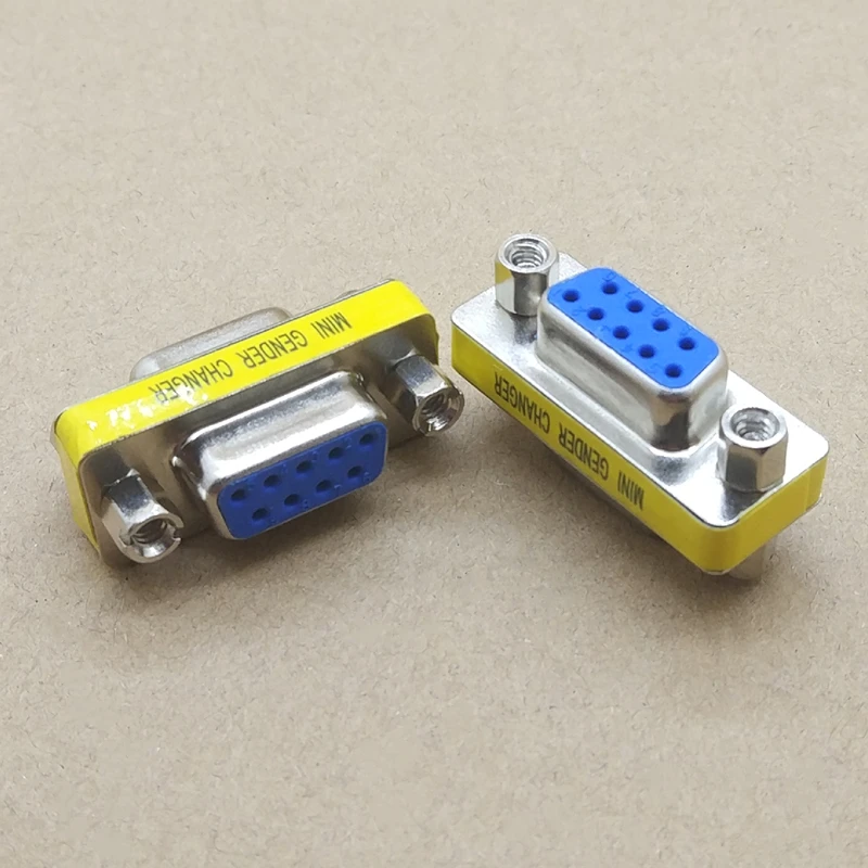 1PCS DB9 9Pin/ Female To Female/ Female To Male/ Male To Male/ Mini Gender Changer Adapter RS232 Serial Connector