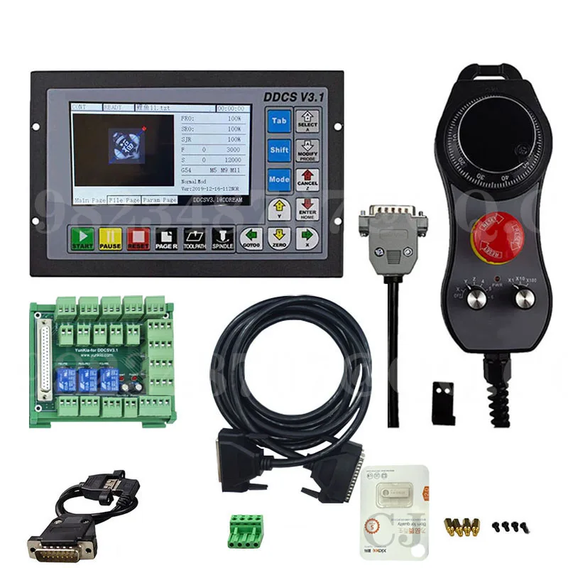 Upgraded version of ddcsv3.1 3-axis 4-axis cnc controller + electronic handwheel offline motion control system instead of mach3