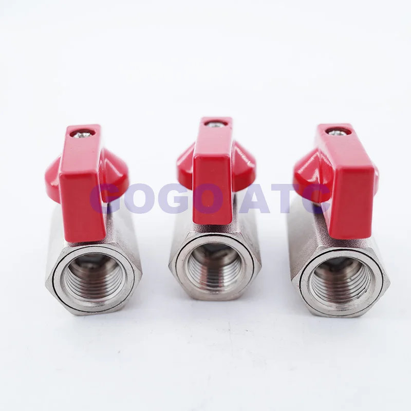 Электромагнитный клапан Brass Mini Ball Valve 1/8 1/4 3/8 1/2 3/4 BSP Female Male Thread Hardware 2 Way Ball Valve Copper Вода и пар — деталь 1