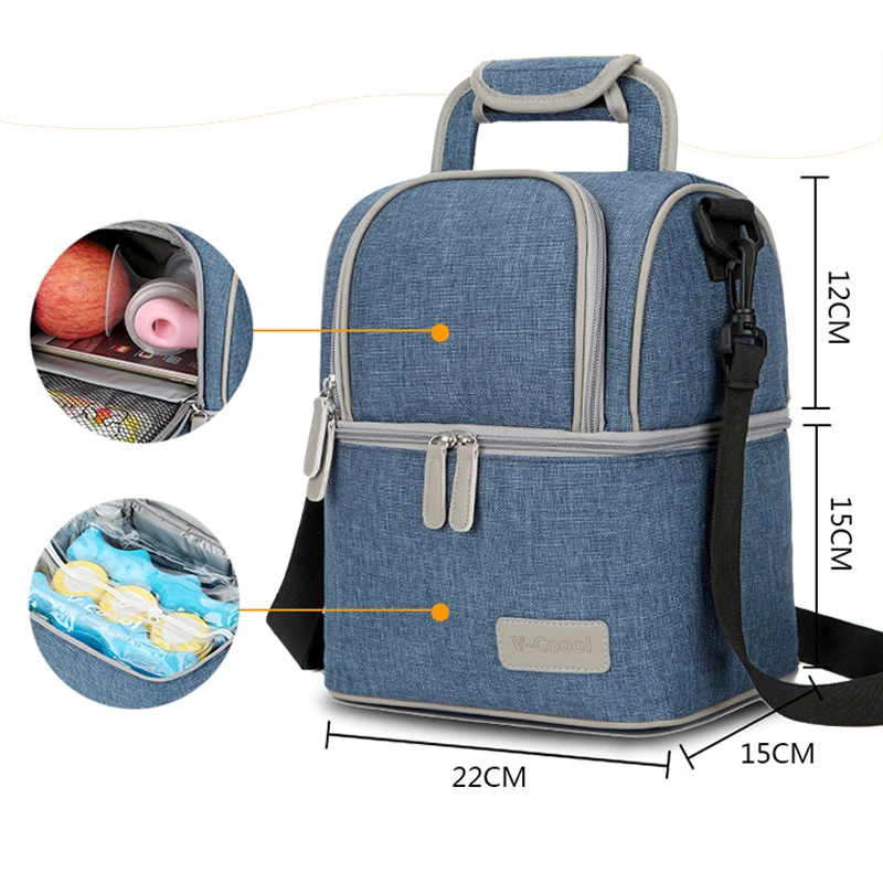 2-schicht Mode Windel Tasche Rucksack Baby Milch Flasche Lagerung Thermische für Mama Infant Frische Kühler Boten DEO