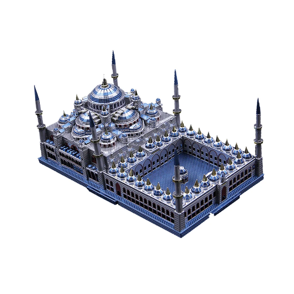 Blue Mosque 3D ปริศนา DIY ตู้โชว์ชุดโลหะ 1:680 -229 PCS