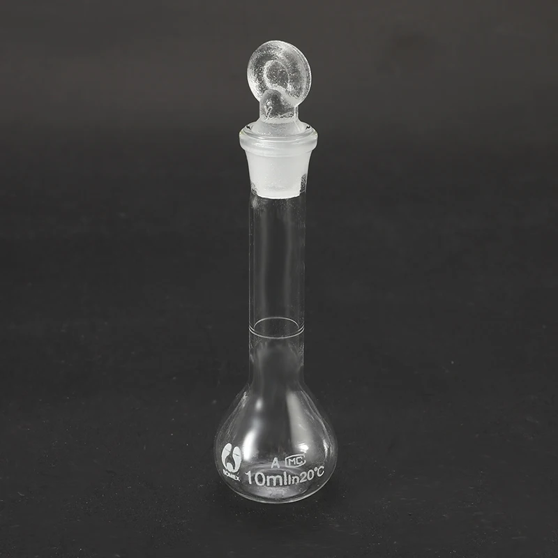Flcopropriété de jauge en verre avec bouchon, laboratoire de chimie, bécher transparent, rond, 5-100ml
