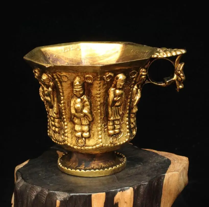 

Archaize brass mascot head Cup small crafts statue