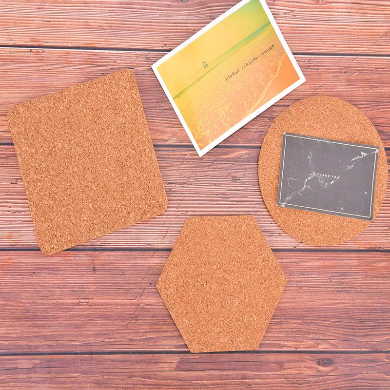 Hexagon Square Cork Board Message Board Photo Wall Adhesive Self-adhesive Background Wall Publicity Column Cork Wall Sticker