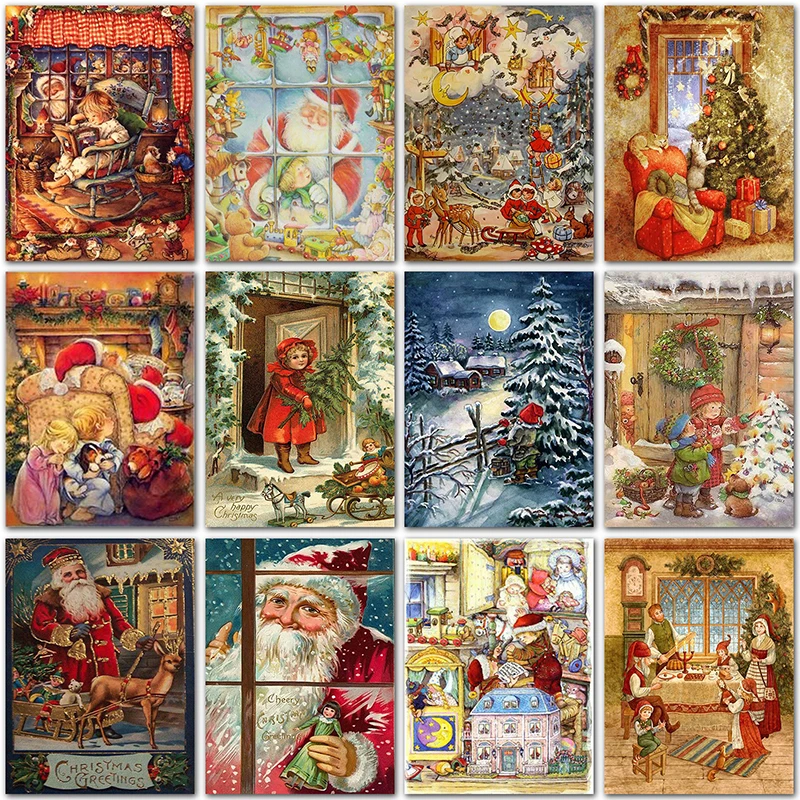 5D DIY Diamond painting Christmas Santa Claus girl gift Full Round Diamond mosaic Full Square Diamond embroidery Cross stitch