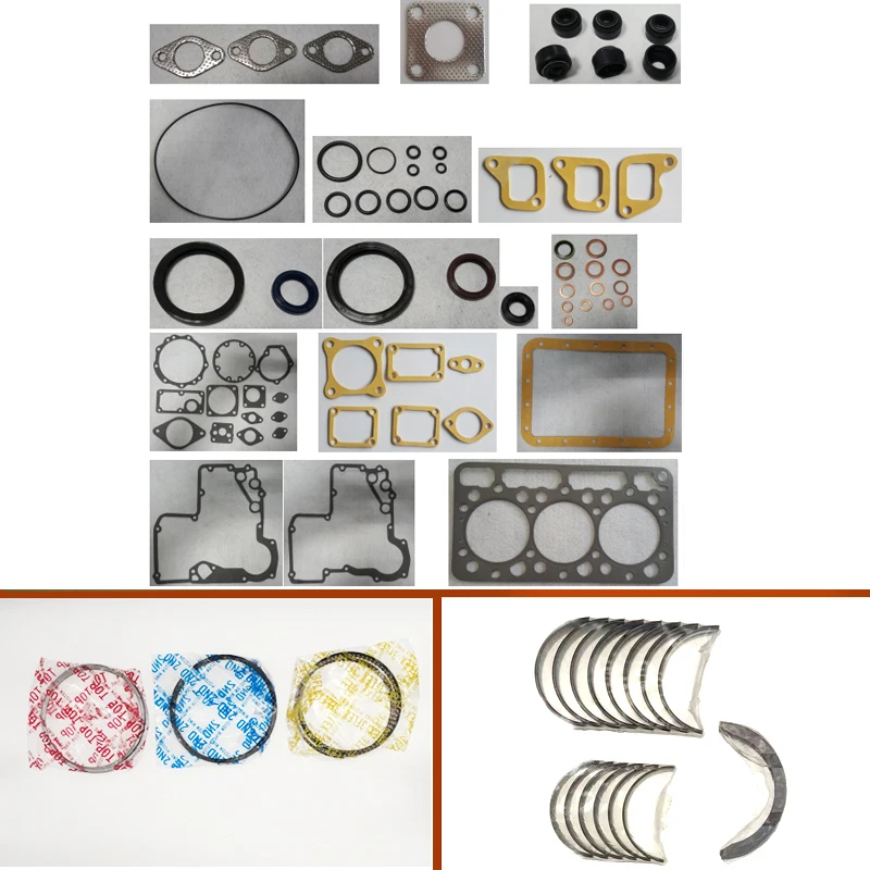 

engine complete overhaul full gasket set kit main crankshaft connecting bearing piston ring for Kubota engine : 3D75 D950