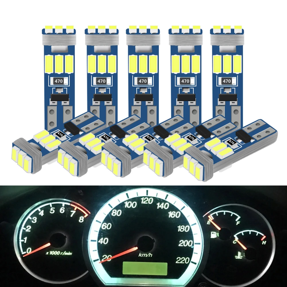 100PCS T5 Led W3W Meter Bulb Instrument Dash Lights 73 74 17 27 Auto Interior Neo Wedge Dashboard Dash Side Lamp Signal Bulb