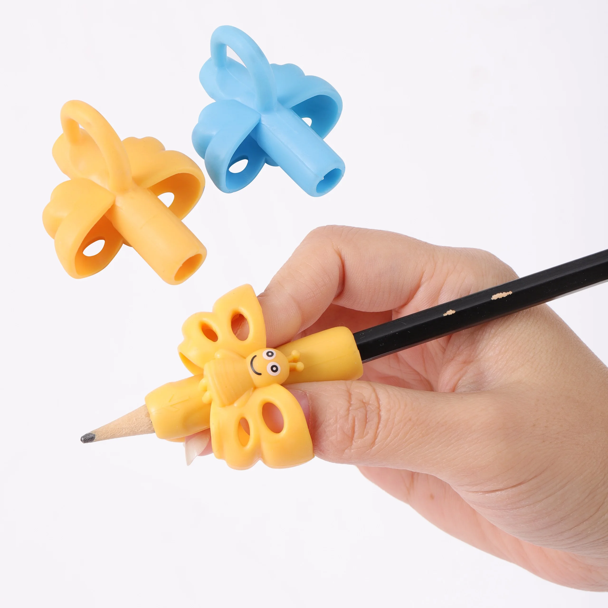 6Pcs Children Writing Pencil Pen Holder Student Learning Practice Silicone Pencil Grips for Kid Handwriting Posture Correction