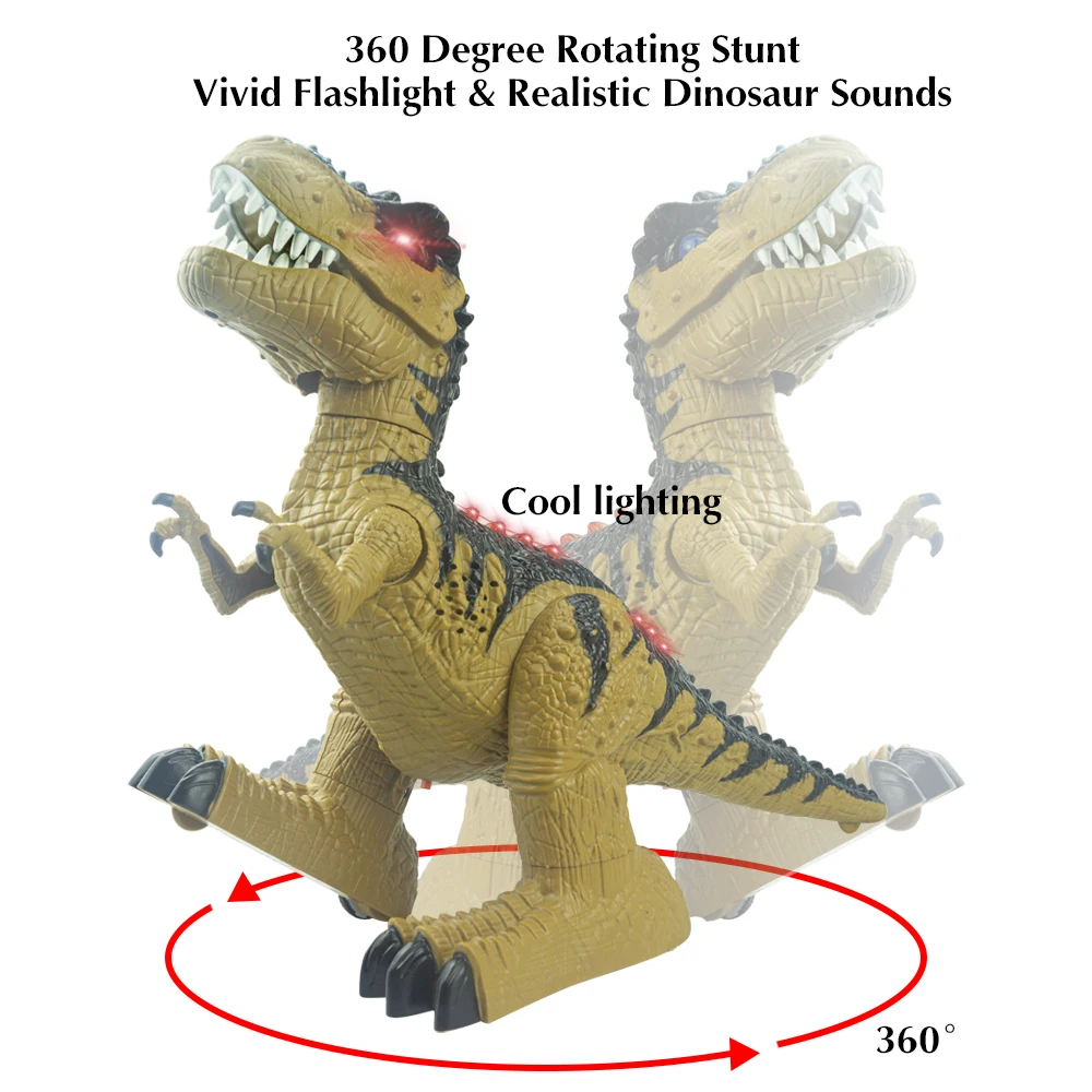 Brinquedos de crianças com controle remoto, dinossauros elétricos, robô rc, brinquedo de escavação leve, jurássicos, brinquedos educacionais para meninos