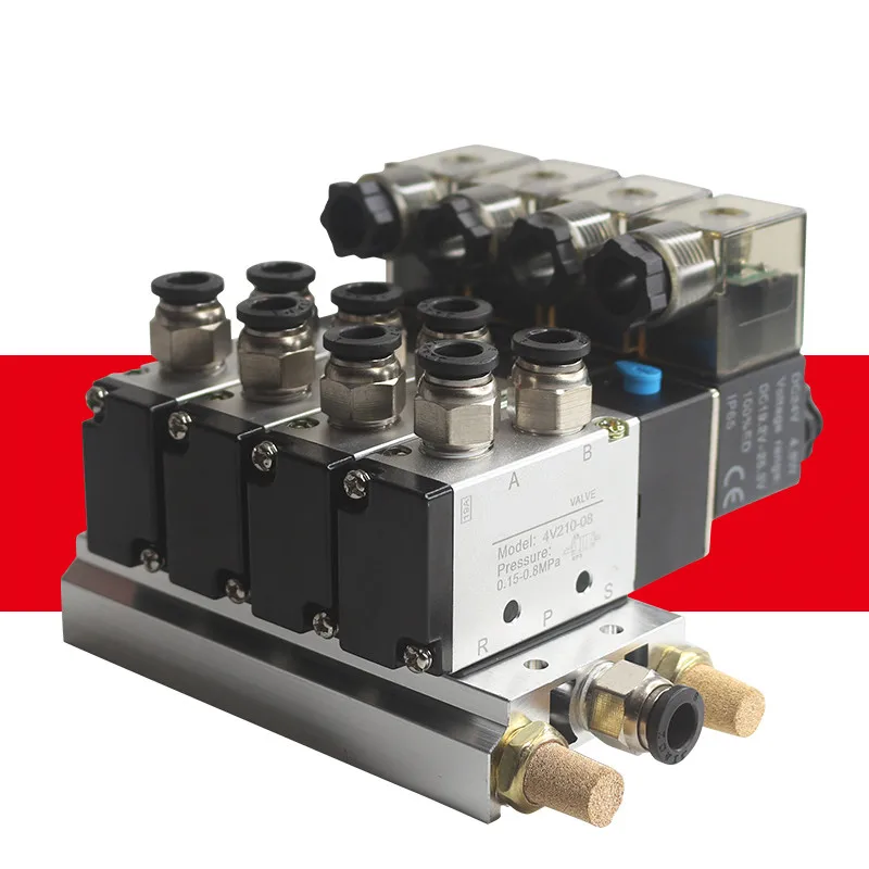 4V210-08 24v Solenoid Valve Manifolds Electronmagnetic to Control Cylinder 4V210-08-10 24DC 4V410-15 4V110-06 AC220 DC12 AC24