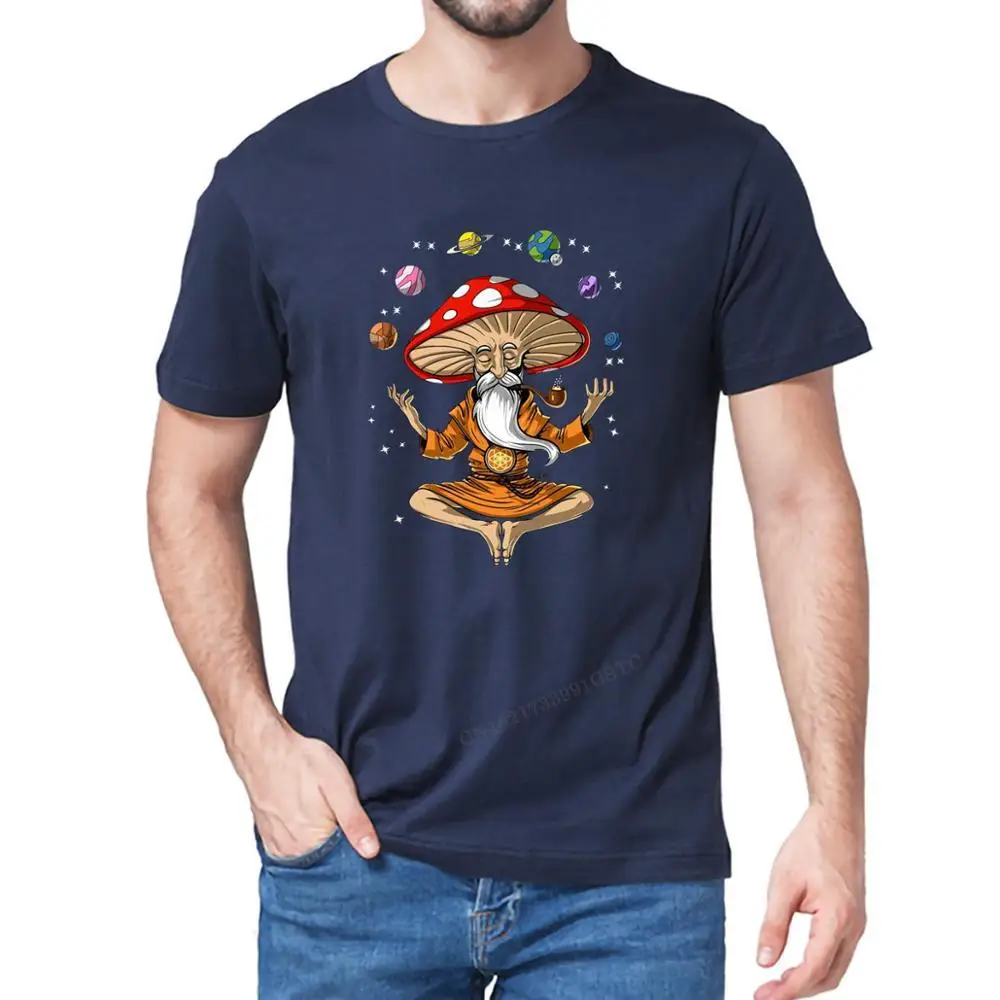 Funny Premium Cotton Psychedelic Meditation Magic Mushroom Funny Men Black T-Shirt Unisex Women T-Shirts SweaTshirts