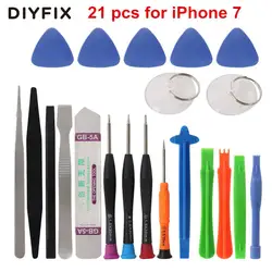 DIYFIX 21 in 1 Mobile Phone Repair Tool Kit Spudger Pry Opening Tool Screwdriver Set for iPhone 12 X 8 7 6S 6 Plus Hand Tool Set