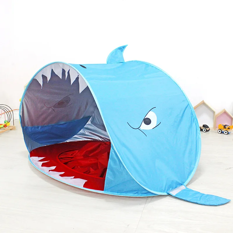 Children's Beach Tent Quick Opening Folding Outdoor Doll House Shark Tent Baby Beach Shade Lovely Practical Exquisite Tent