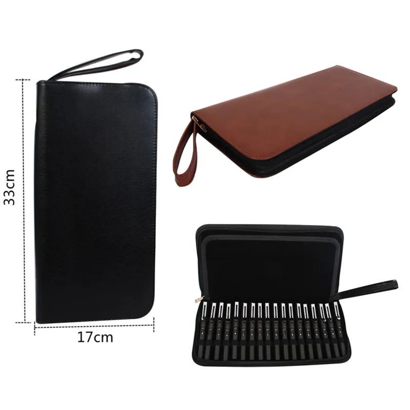 36 holes Portable Professional oil painting brush watercolor brush  case knife Paper Pen case set Bag Leather Fountain Pen Case