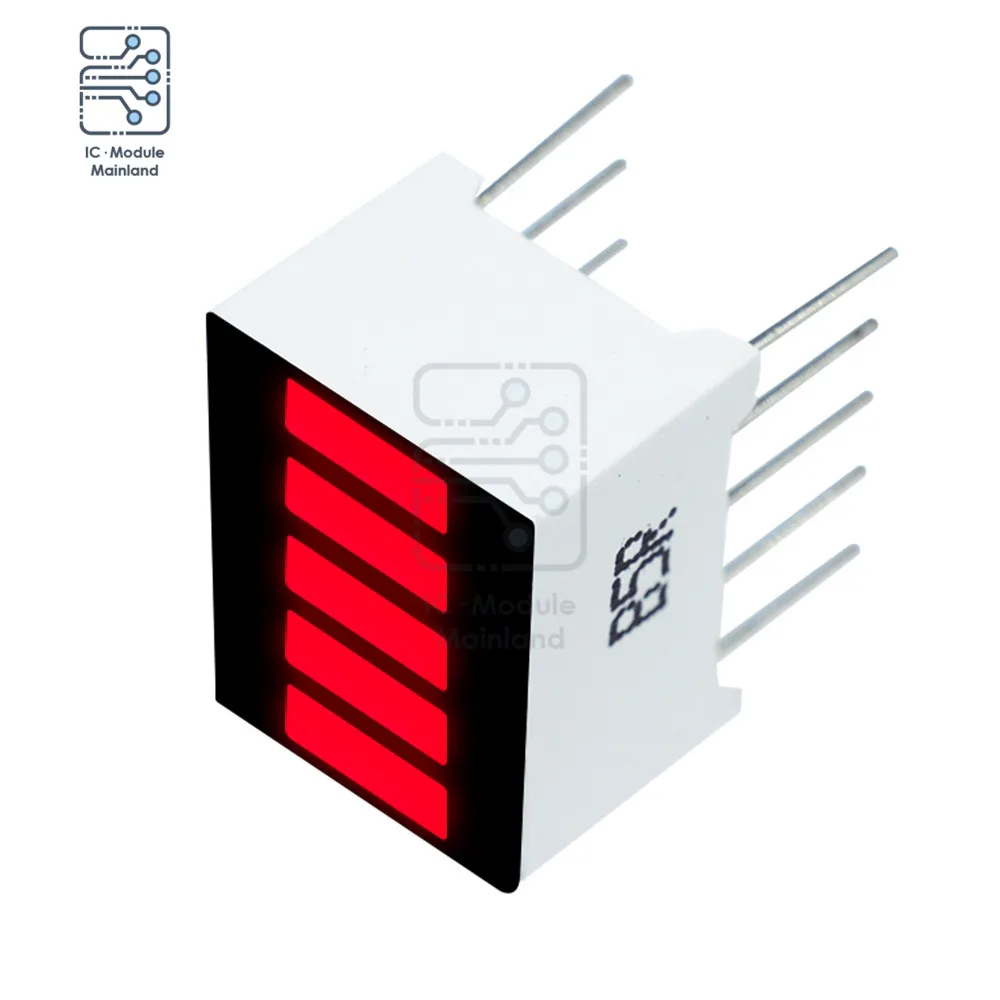 Barra de luz LED de 5 segmentos, barra de luz LED, pantalla gráfica, módulo Digital, Color rojo para Arduino