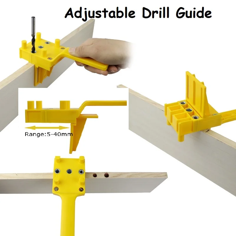 Guida per trapano regolabile localizzatore di punzonatura maschera per la lavorazione del legno portatile per giunti di centraggio in legno