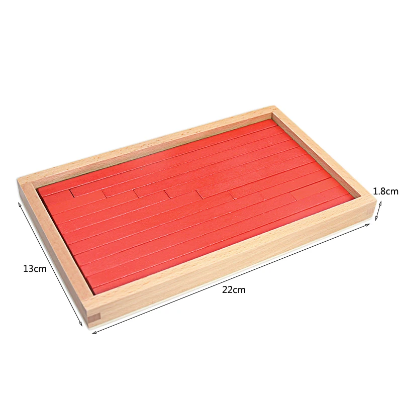 Juguete de matemáticas Montessori de tamaño pequeño, varillas azules y rojas, caja de varillas Rojas, Digital 1-10 con caja de madera, juguetes para niños, Aprendizaje Temprano