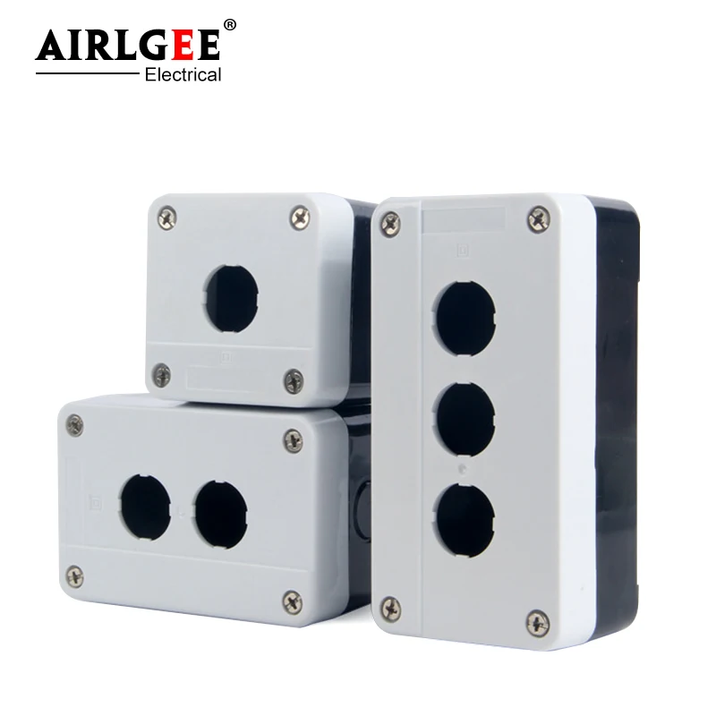 XAL-B01/2/3/4 hole button switch white control box emergency stop button switch box dustproof and waterproof 22mm plastic box