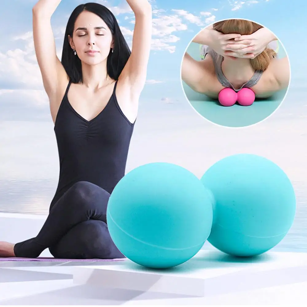 Yoga Hockey Fascial Massage Ball, TPE Peanut, Fitness Ball for Foot Back, Arm Muscle Relax, Stress Relief, Home Exercise Workout