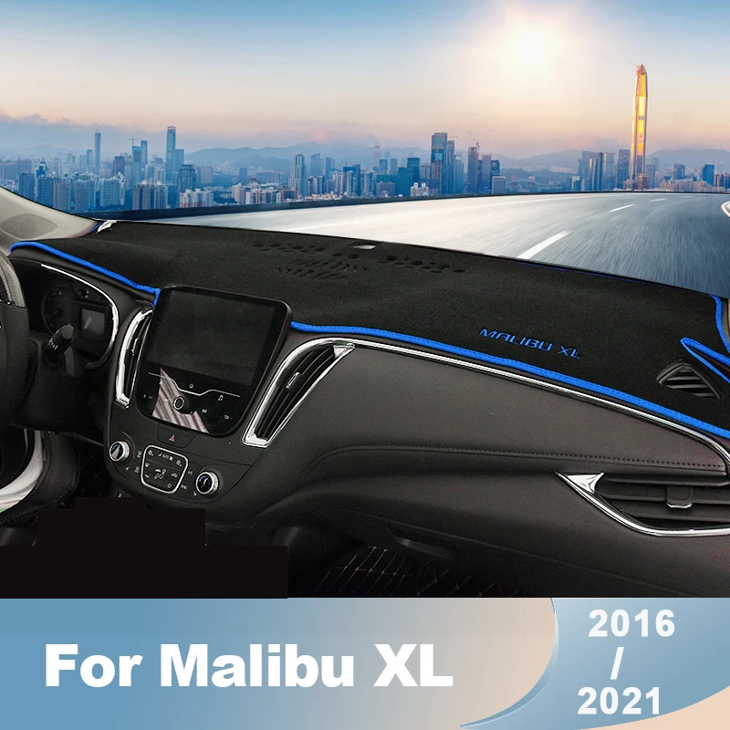 For Chevrolet Malibu XL 2016-2019 2020 2021 Car Dashboard Covers Mat Sun Shade Pad Instrument Panel Carpets Anti-UV Accessories