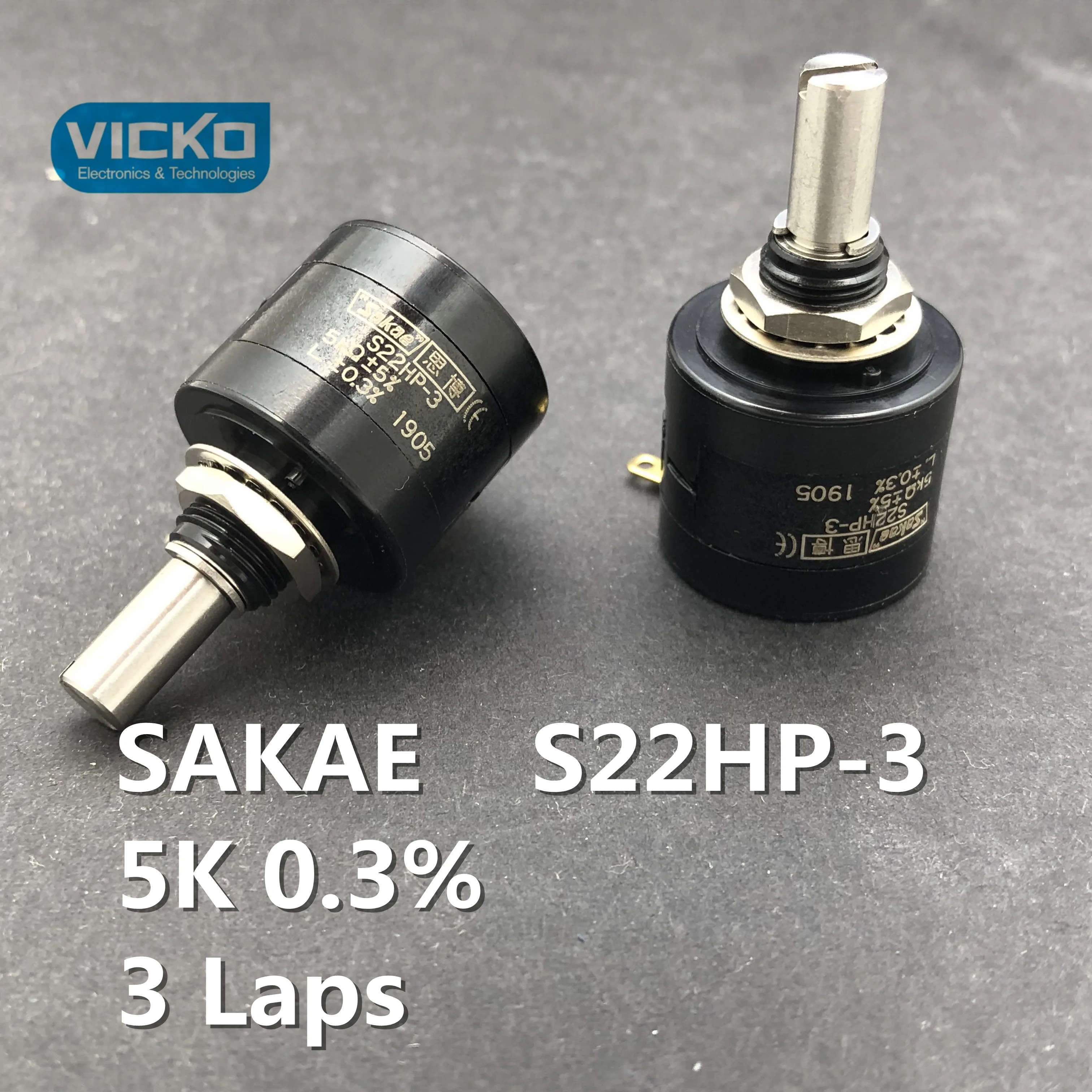 JAPAN SAKAE Potentiometer 3 Laps 22HP-3 5K 0.3% S22HP-3 Multiturn Wirewound Potentiometer switch