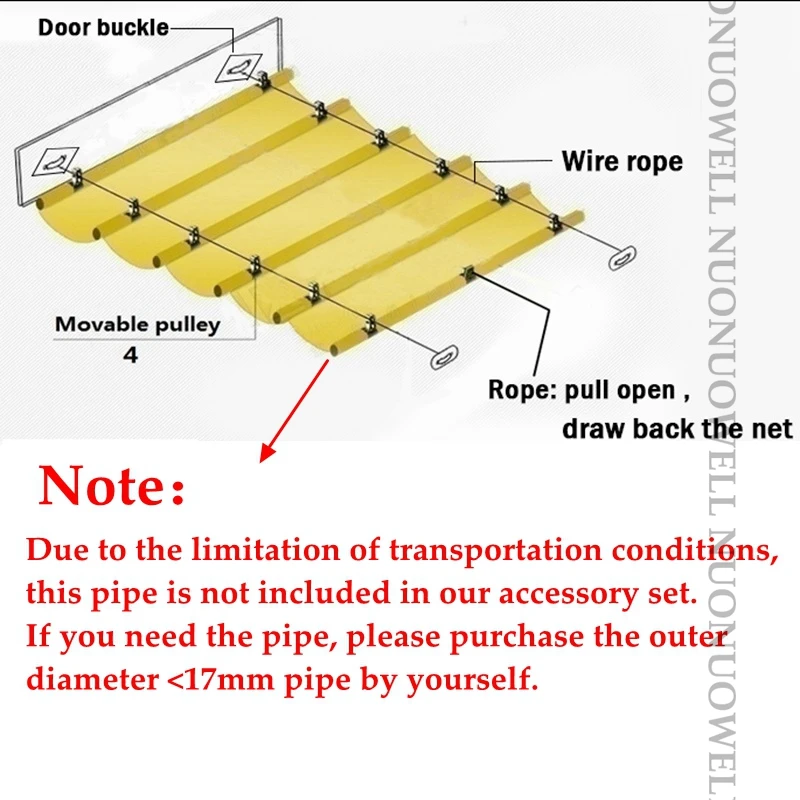 Wave Sunshade Net Accessories Set Stainless Steel Clamp Pulley Wire Rope Telescopic Sunshade Nets Installation Tools Accessories